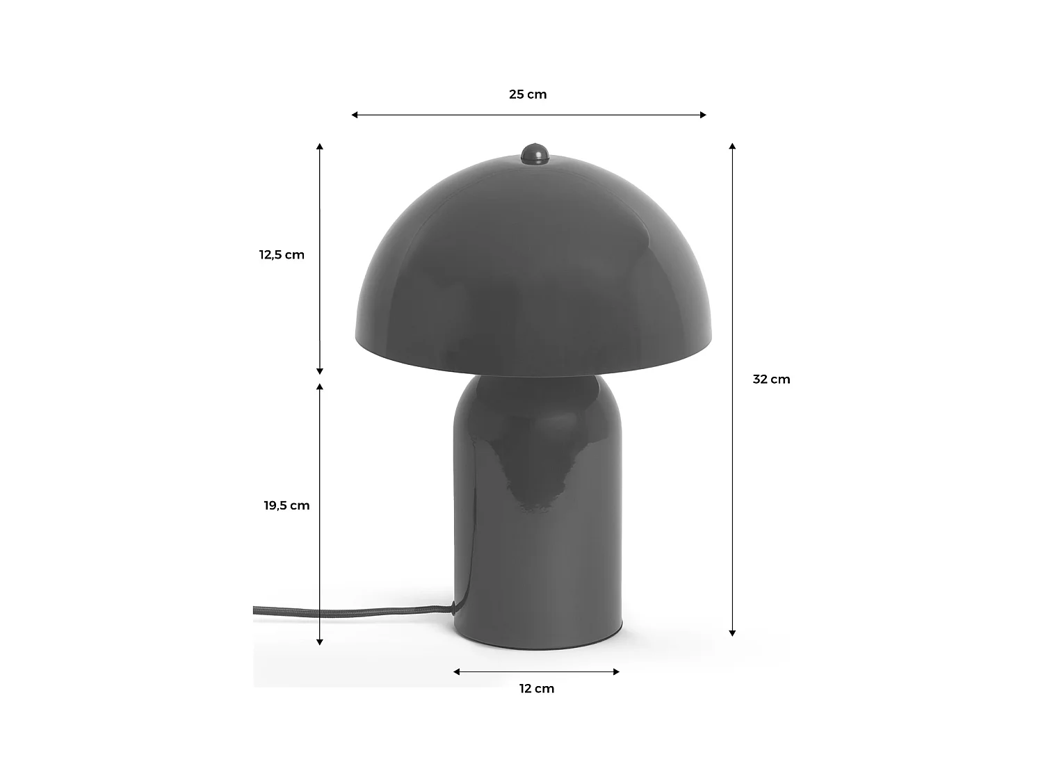 Lampe de table intérieur métal chromé Ø 25cm Marco