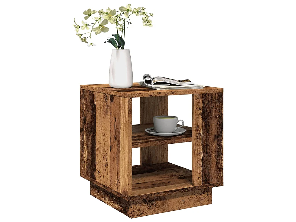 Tavolino da Salotto Legno Antico 40x40x43 cm Legno Multistrato