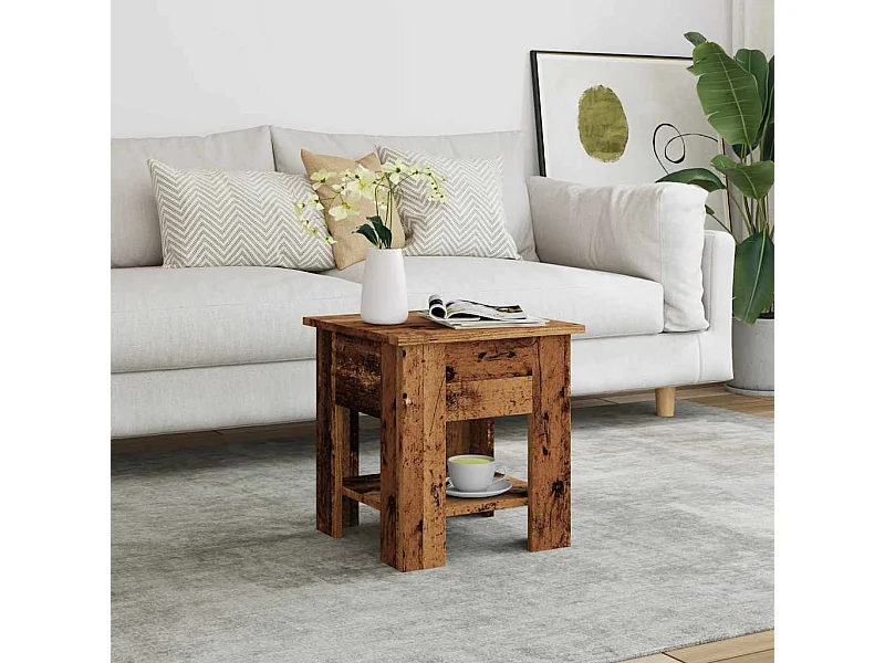 Couchtisch Altholz-Optik 40x40x42 cm Holzwerkstoff