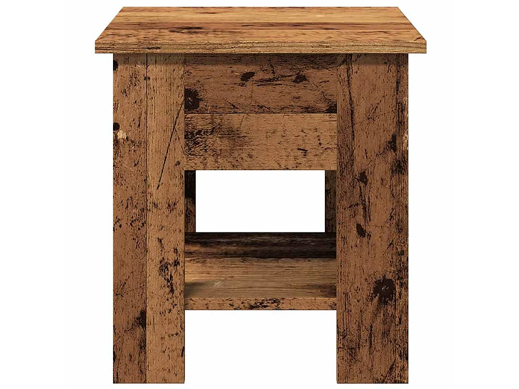 Stolik Kawowy Stare Drewno 40x40x42 cm z Drewna Inżynieryjnego z Dużą Przestrzenią Magazynową