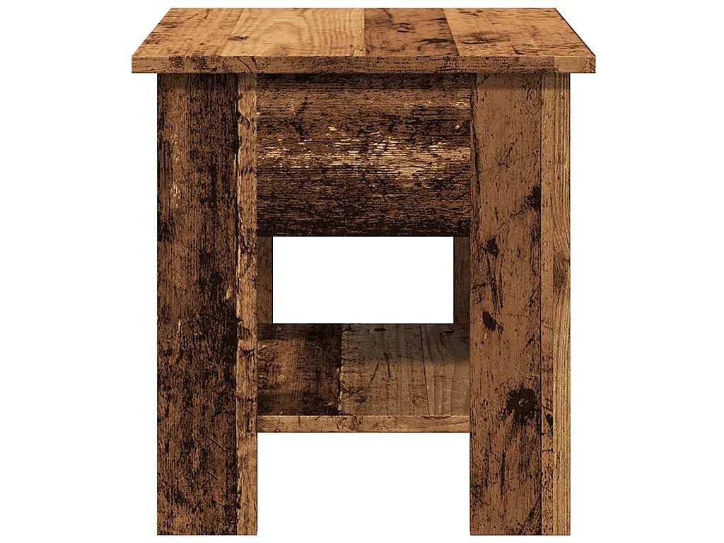Stolik Kawowy Stare Drewno 40x40x42 cm z Drewna Inżynieryjnego z Dużą Przestrzenią Magazynową