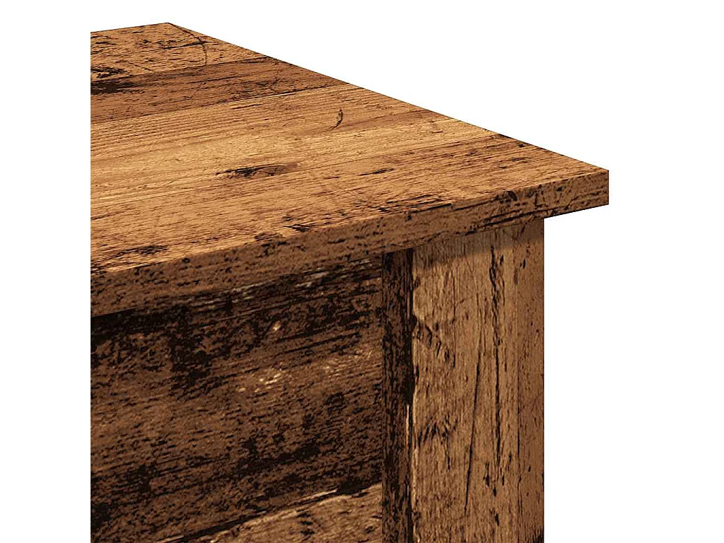 Stolik Kawowy Stare Drewno 40x40x42 cm z Drewna Inżynieryjnego z Dużą Przestrzenią Magazynową