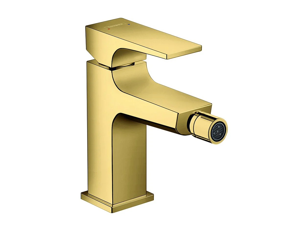 HANSGROHE Mitigeur bidet poignée manette, bonde Push-Open aspect doré poli