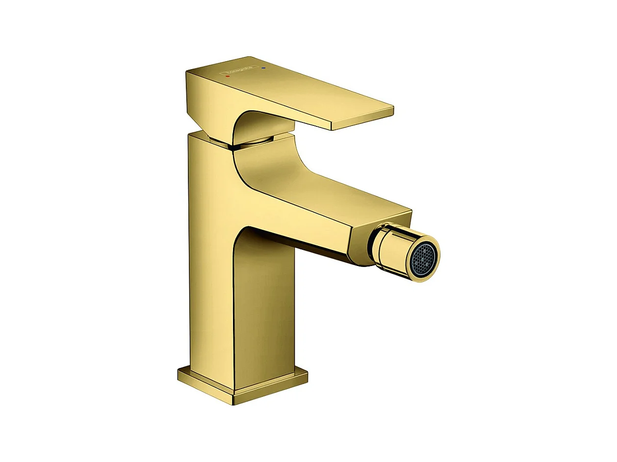 HANSGROHE Mitigeur bidet poignée manette, bonde Push-Open aspect doré poli