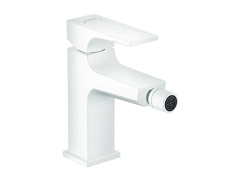 HANSGROHE Mitigeur bidet poignée manette, bonde Push-Open blanc mat