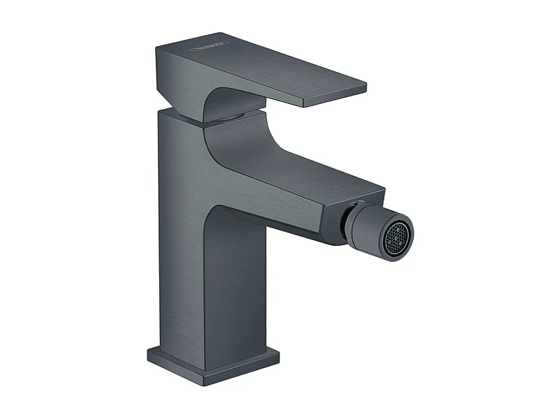 HANSGROHE Mitigeur bidet poignée manette, bonde Push-Open noir chromé brossé