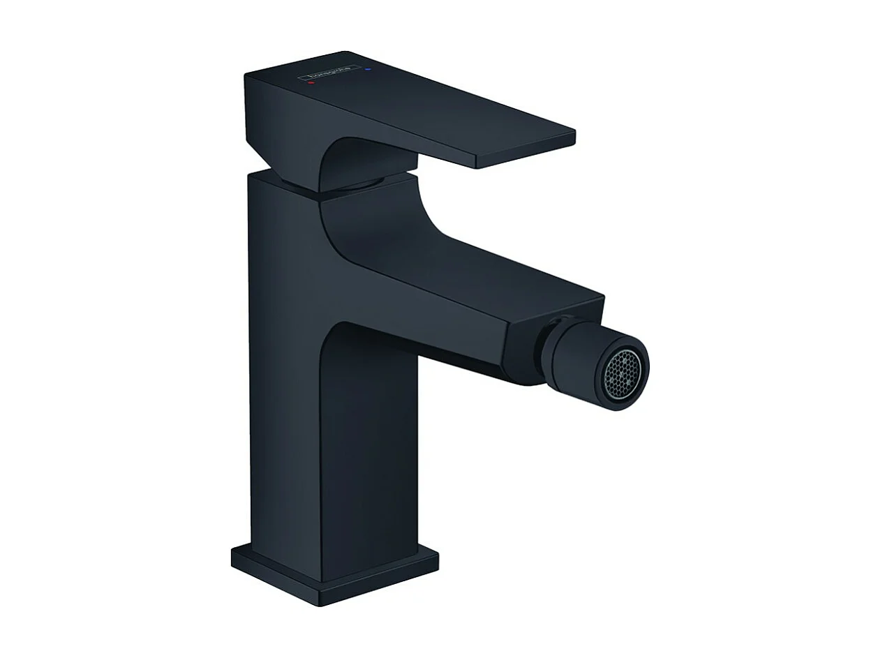 HANSGROHE Mitigeur bidet poignée manette, bonde Push-Open noir mat