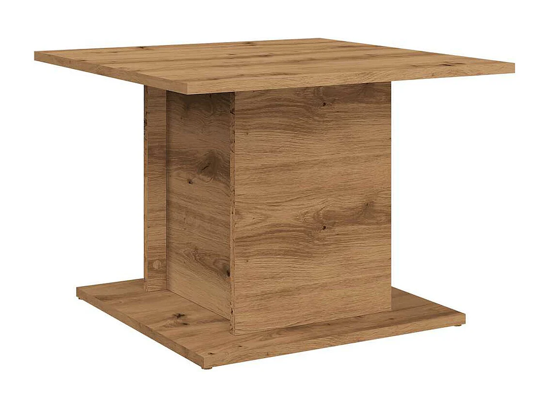 Table basse chêne artisanal 55,5x55,5x40 cm bois d'ingénierie