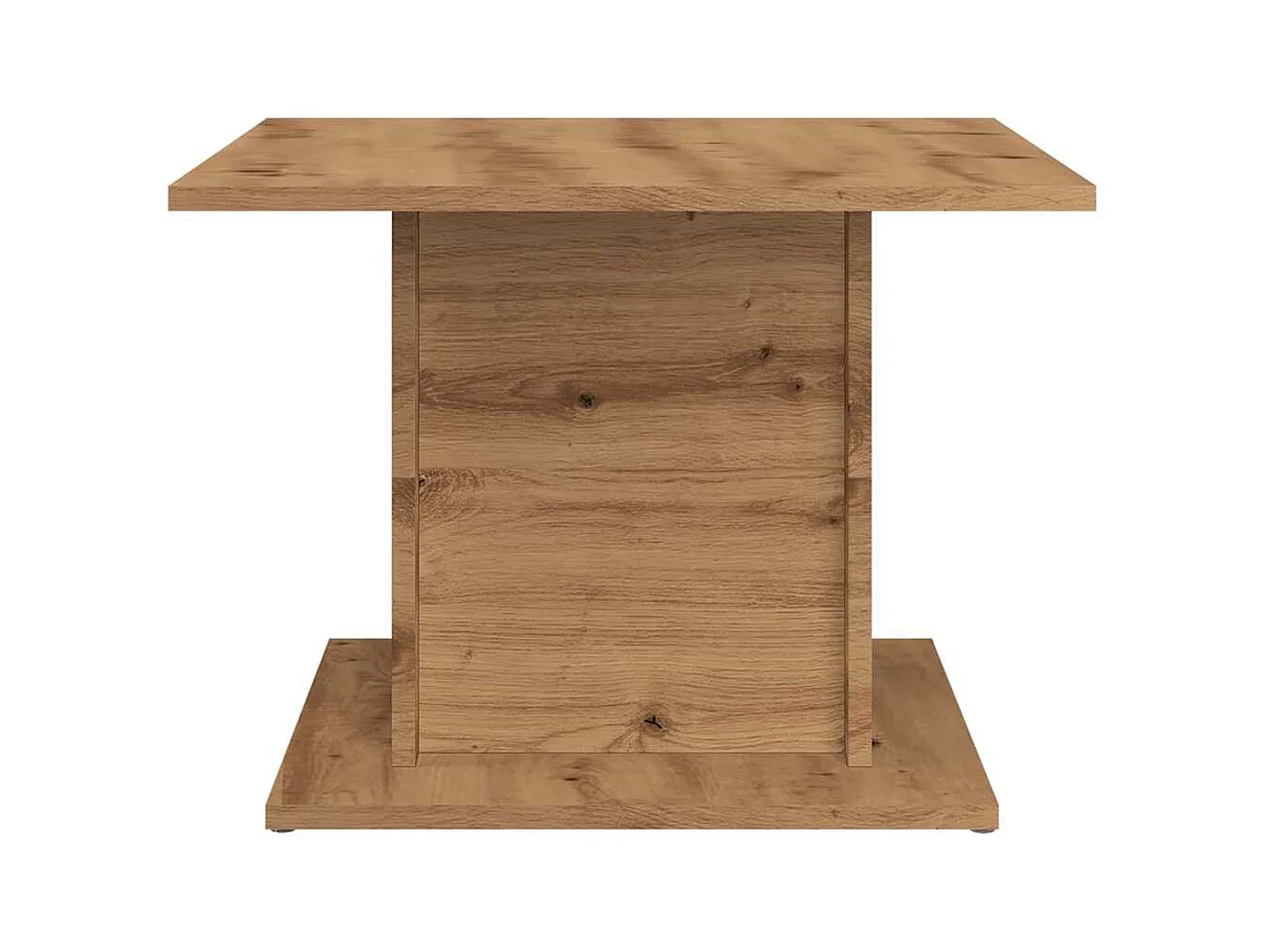 Table basse chêne artisanal 55,5x55,5x40 cm bois d'ingénierie