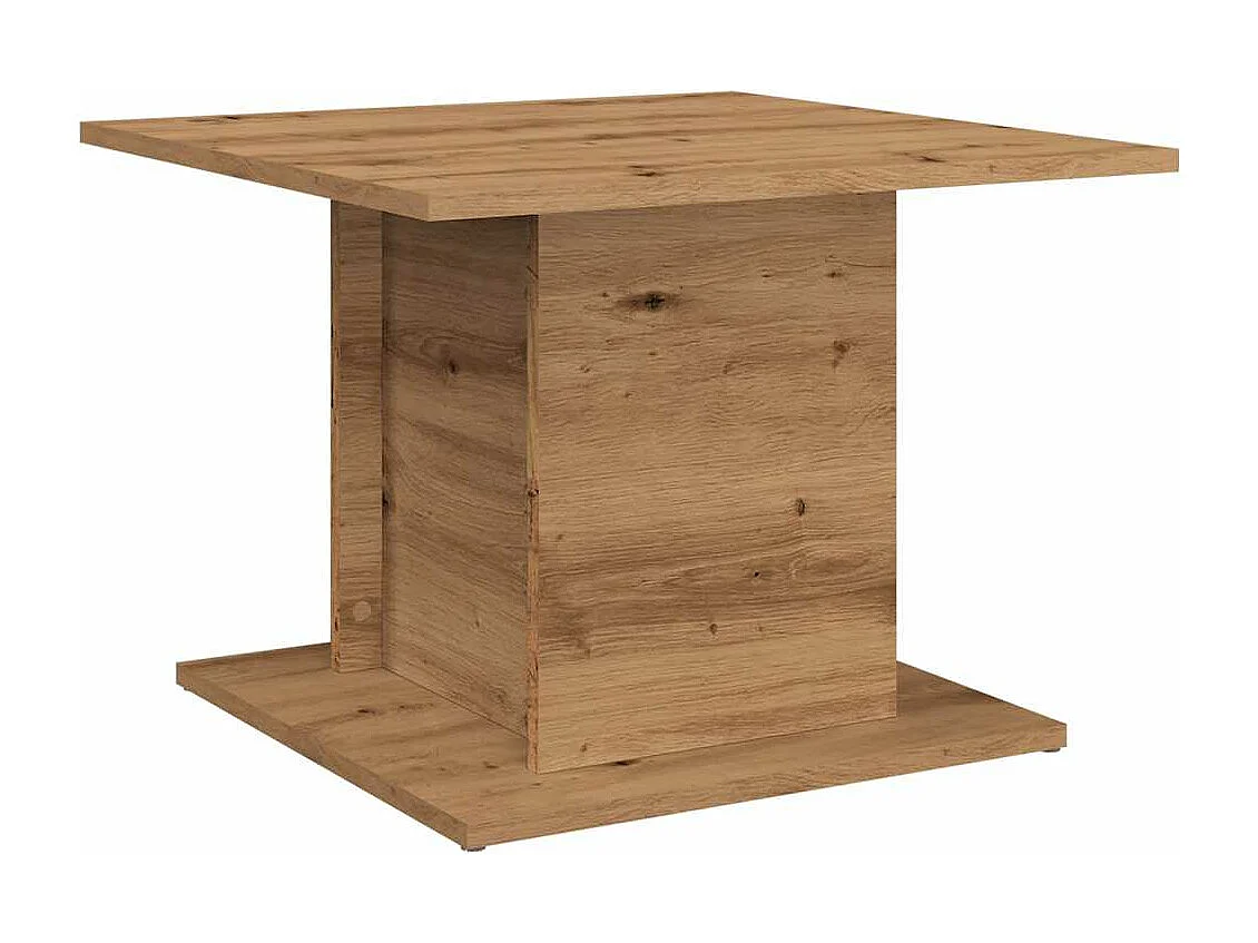 Table basse chêne artisanal 55,5x55,5x40 cm bois d'ingénierie