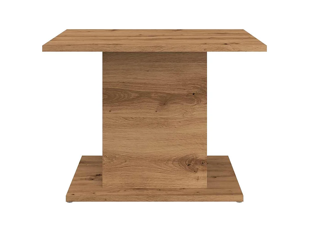 Table basse chêne artisanal 55,5x55,5x40 cm bois d'ingénierie