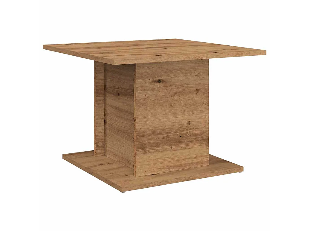 Table basse chêne artisanal 55,5x55,5x40 cm bois d'ingénierie