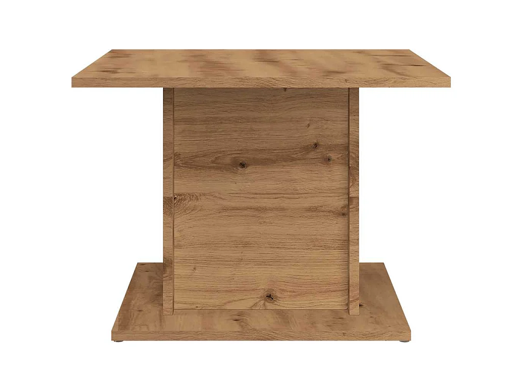 Table basse chêne artisanal 55,5x55,5x40 cm bois d'ingénierie