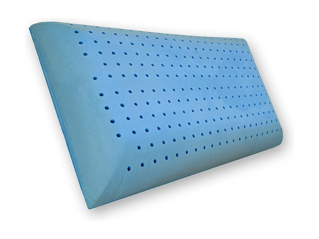 cuscino fiocco memory polar fresco traspirante microforato, blu con maglina - Comprarredo