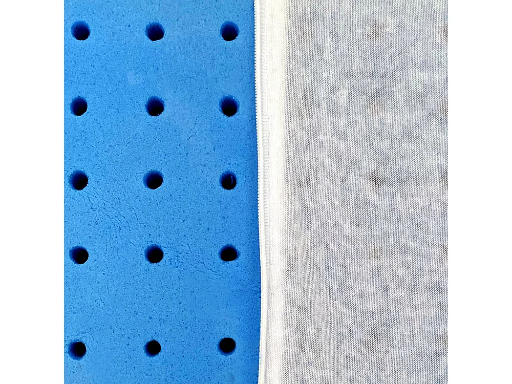 cuscino fiocco memory polar fresco traspirante microforato, blu con maglina - Comprarredo