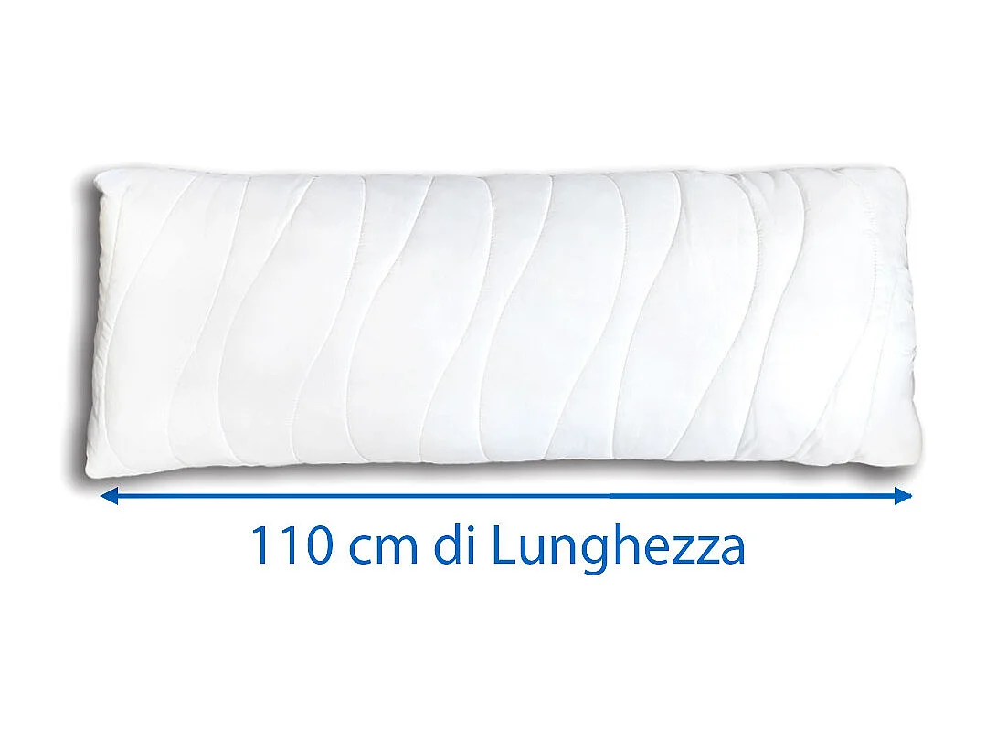 Cuscino piazza e mezza 110cm in fiocco di memory, fodera aloe vera, made in Italy - Comprarredo