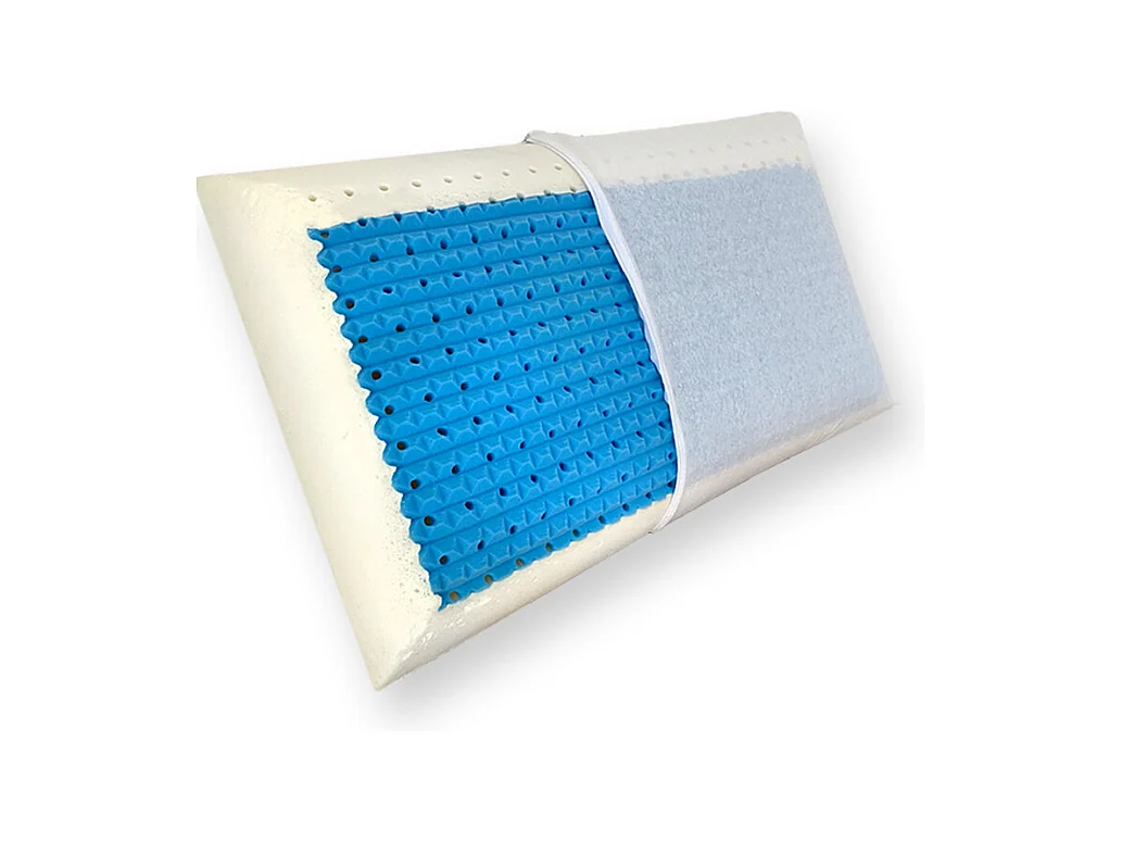 cuscino fiocco memory foam microforato traspirante con inserto gel lato fresco estivo - Comprarredo