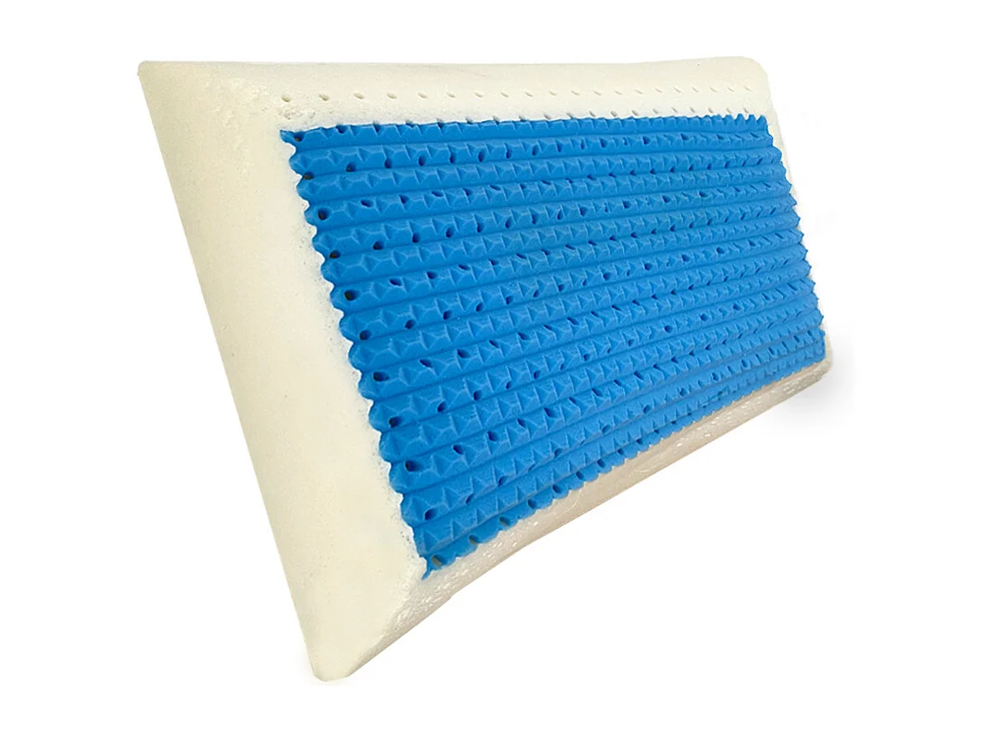 cuscino fiocco memory foam microforato traspirante con inserto gel lato fresco estivo - Comprarredo
