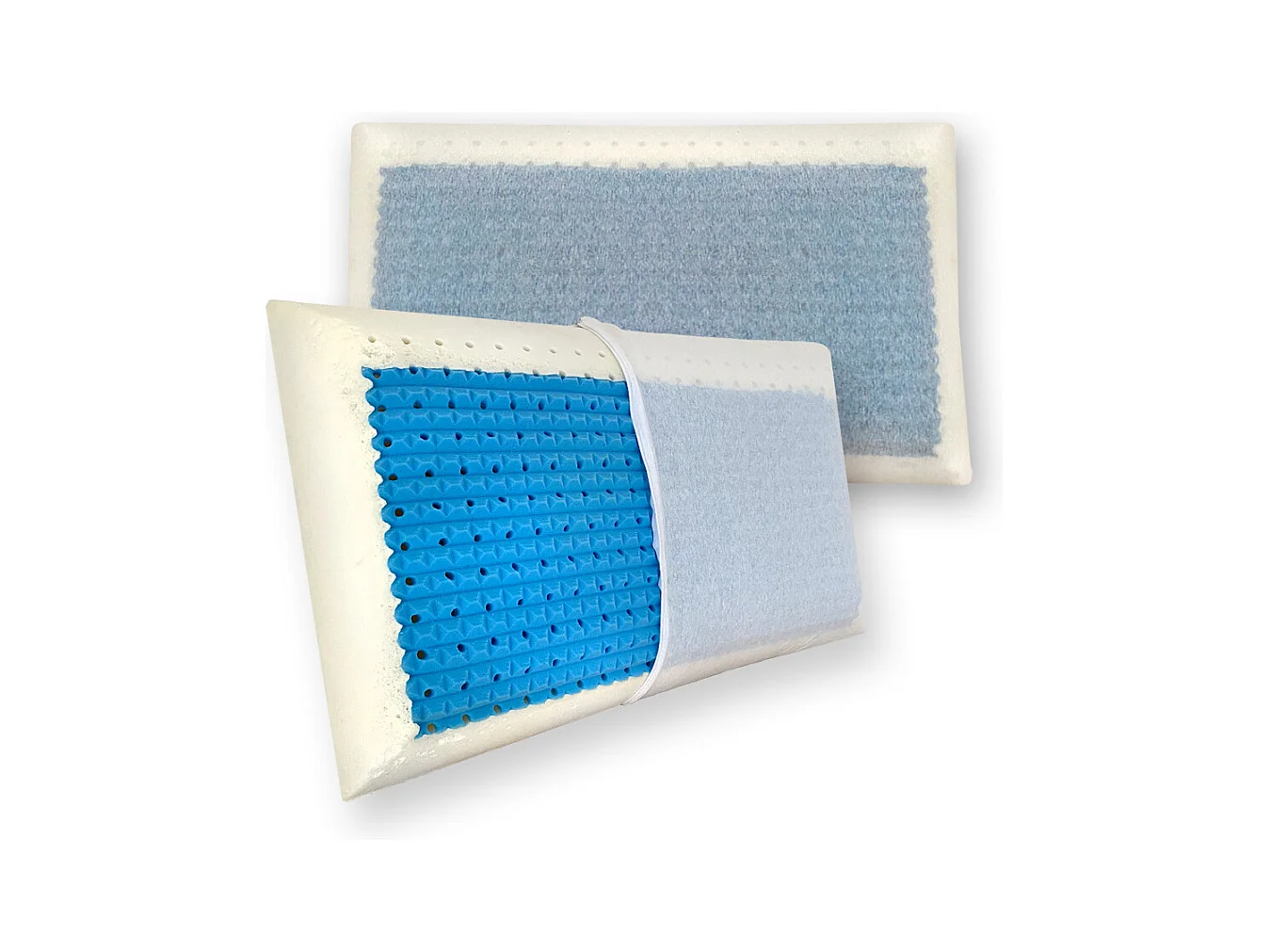 Coppia cuscini memory foam microforato traspirante con inserto gel lato fresco estivo - Comprarredo