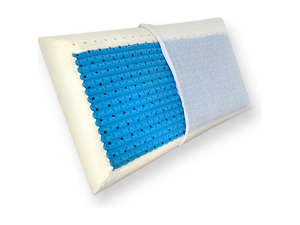 Coppia cuscini memory foam microforato traspirante con inserto gel lato fresco estivo - Comprarredo