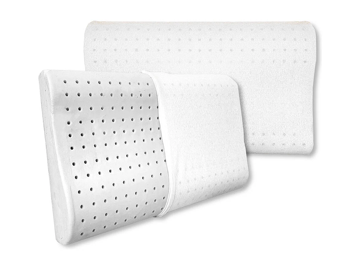 Coppia cuscini ortocervicali memory traspirante microforato, maglina jersey - Comprarredo