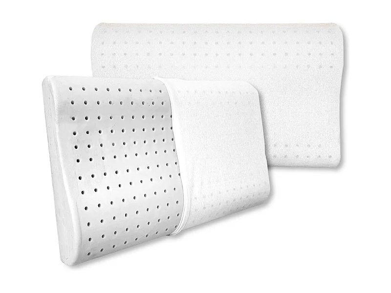 Coppia cuscini ortocervicali memory traspirante microforato, maglina jersey - Comprarredo