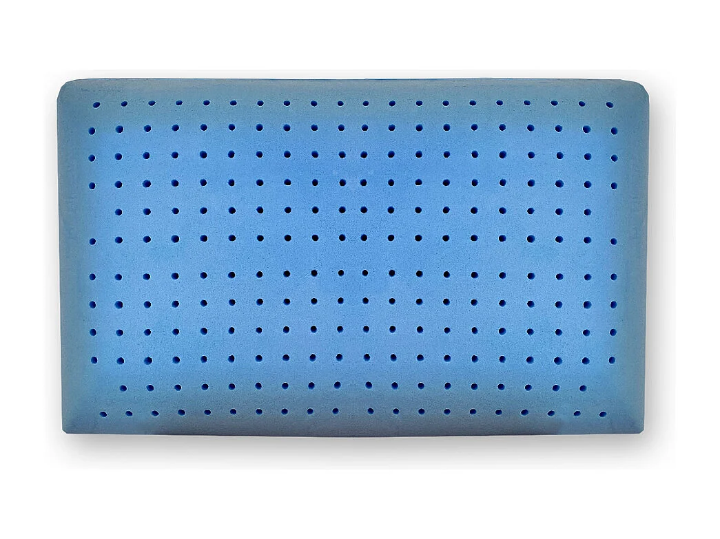 Coppia cuscini memory polar fresco traspirante microforato, blu con maglina - Comprarredo