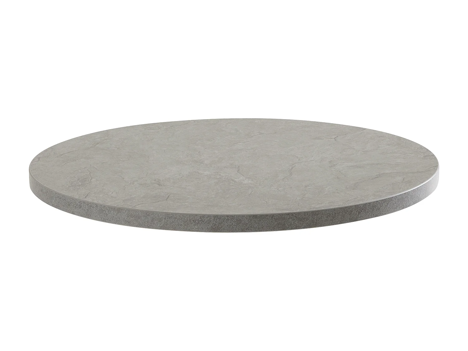 Table haute ronde 60 cm pied blanc et revêtement béton gris clair