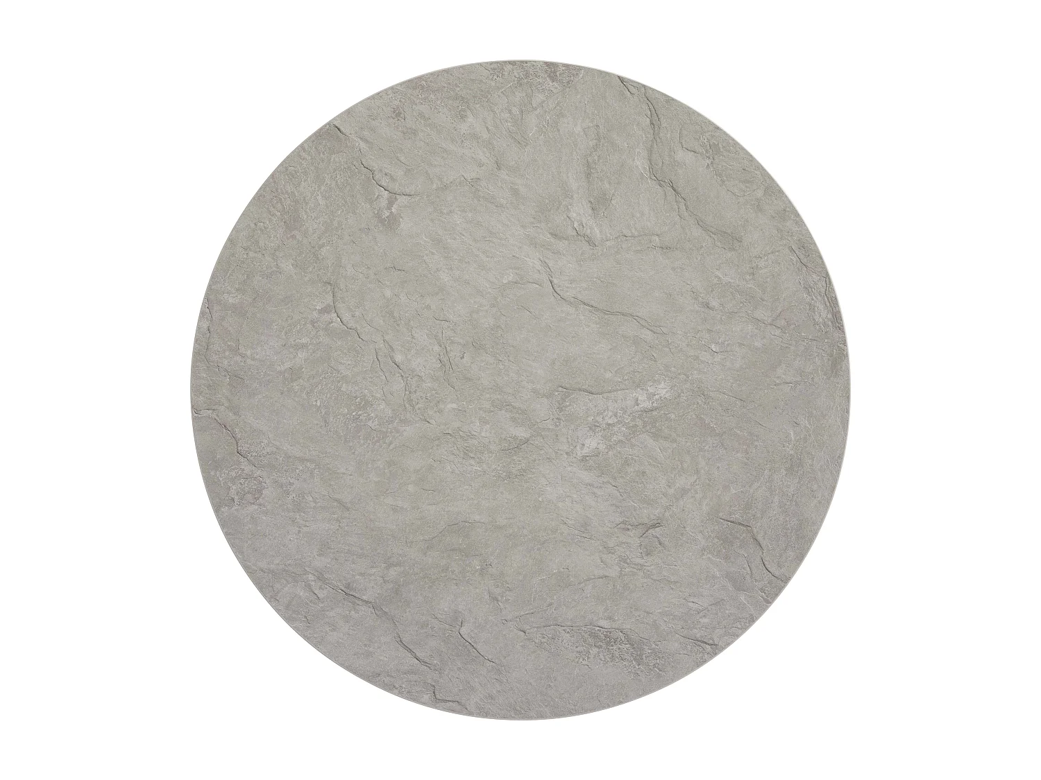 Table haute ronde 60 cm pied blanc et revêtement béton gris clair