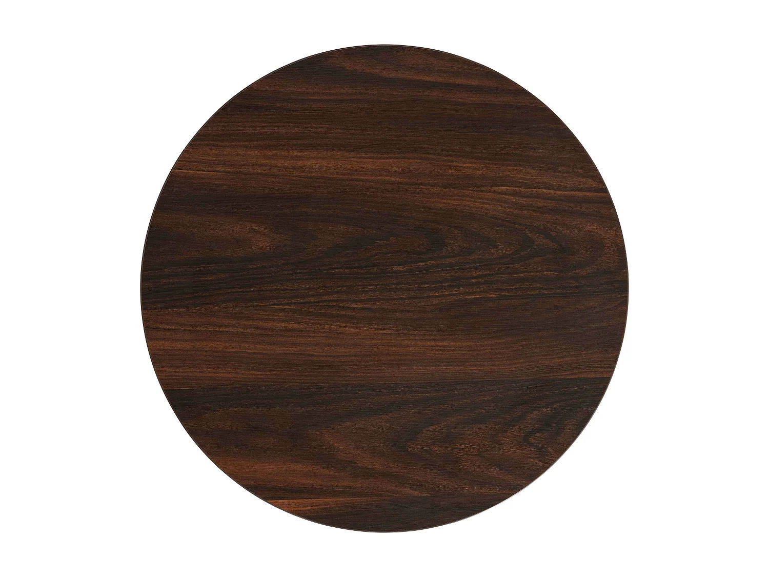 Tafel van 60 cm, witte poot en donker houten bekleding