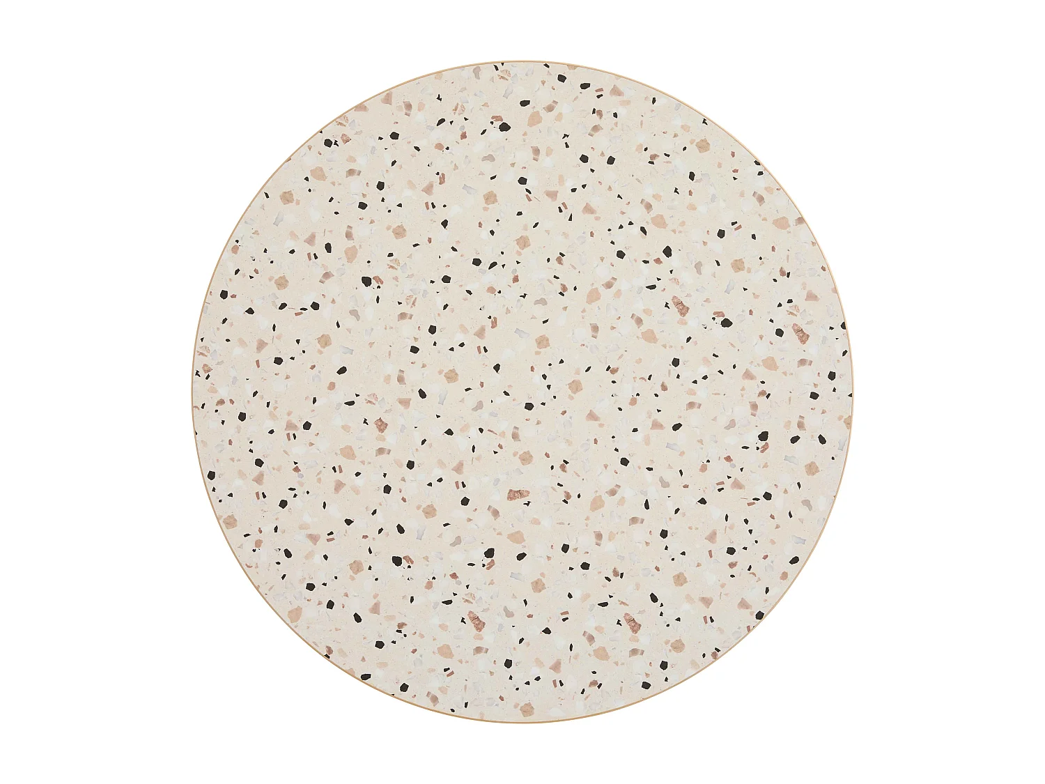 Table haute ronde 60 cm pied blanc et revêtement terrazzo