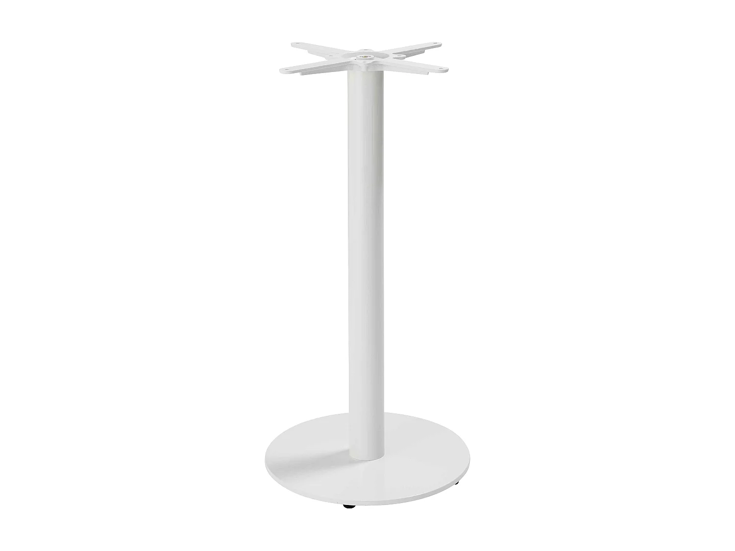 Table haute ronde 60 cm pied blanc et revêtement bois clair