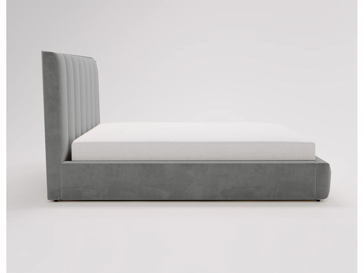 Emporius Velor lit coffre 200x200 avec rangement, lit adulte 200x200, sommier à lattes, velours Gris (Magic Velvet 2217)