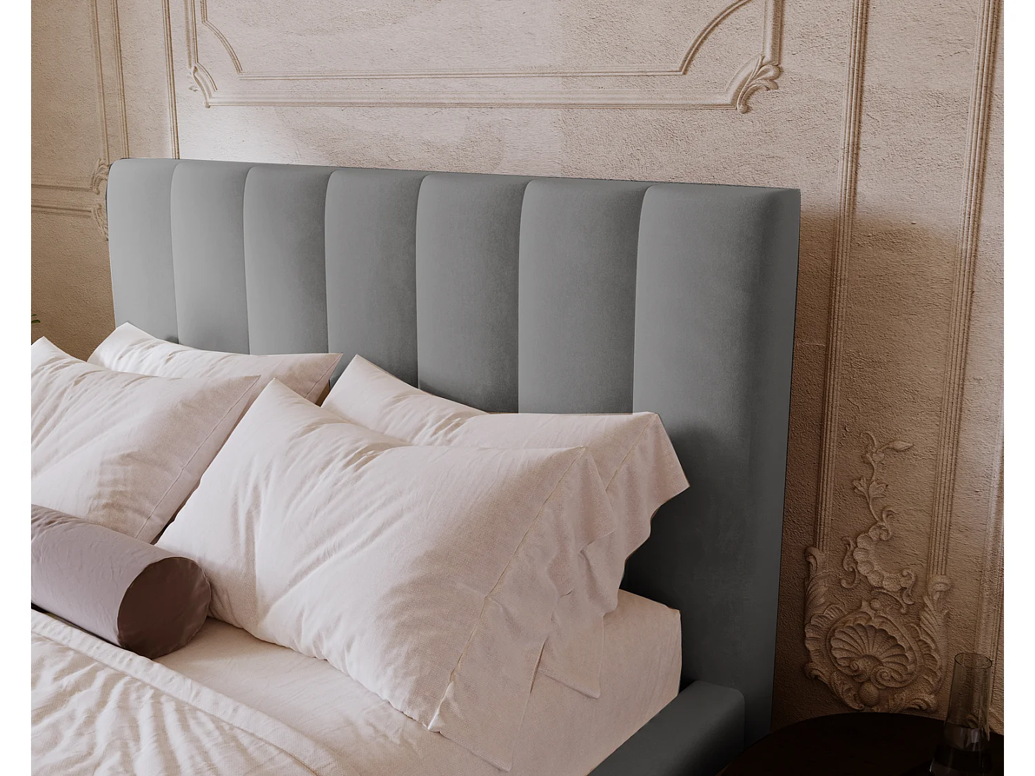 Emporius Velor gestoffeerd bed 180x200 - bed met opbergruimte en bedlade, tweepersoonsbed 180x200 fluwelen Grijs (Magic Velvet 2217)