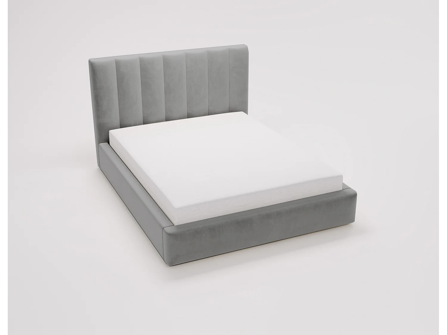 Emporius Velor lit coffre 180x200 avec rangement, lit adulte 180x200, sommier à lattes, velours Gris (Magic Velvet 2217)