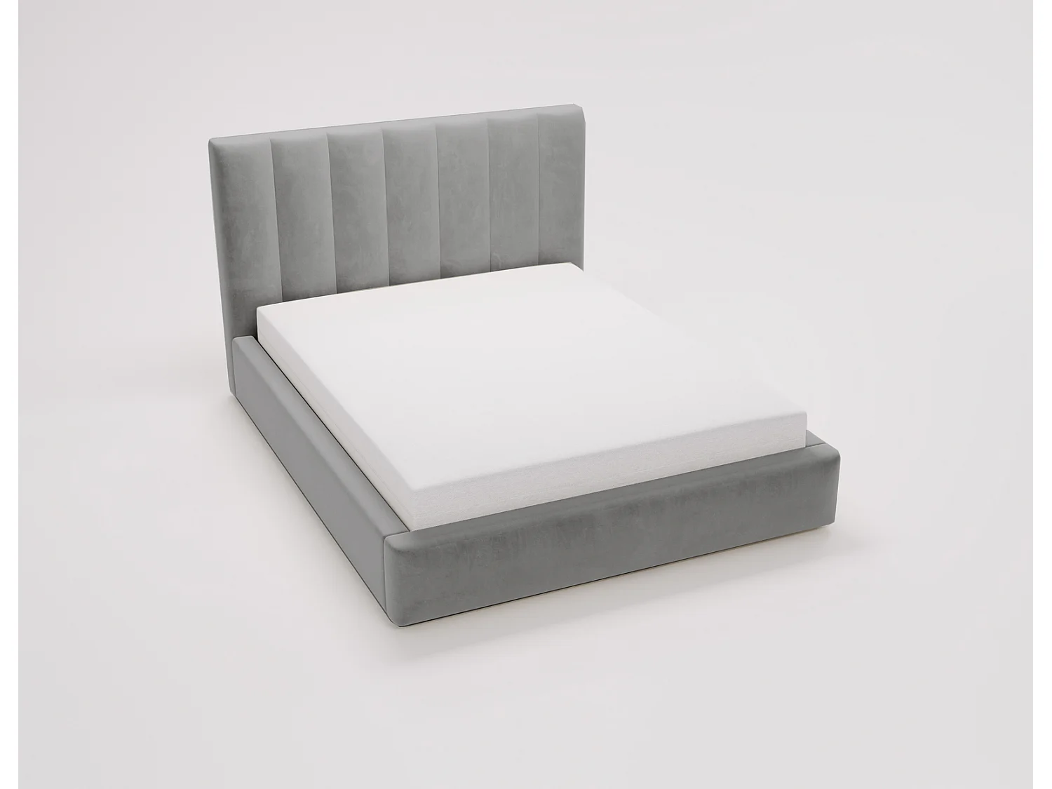 Emporius Velor lit coffre 160x200 avec rangement, lit adulte 160x200, sommier à lattes, velours Gris (Magic Velvet 2217)