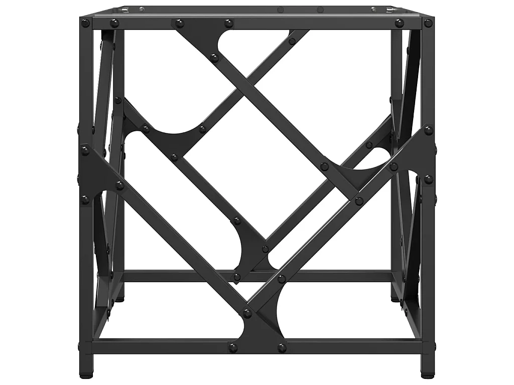 Table basse avec dessus en verre transparent 40x40x41 cm acier