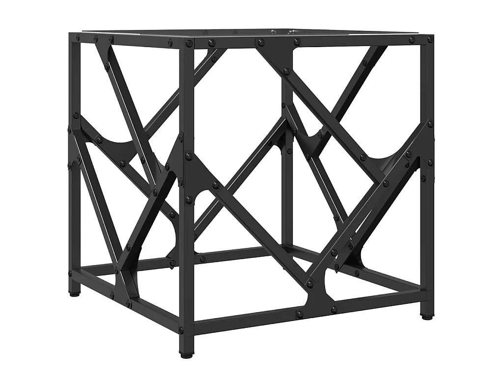 Table basse avec dessus en verre transparent 40x40x41 cm acier