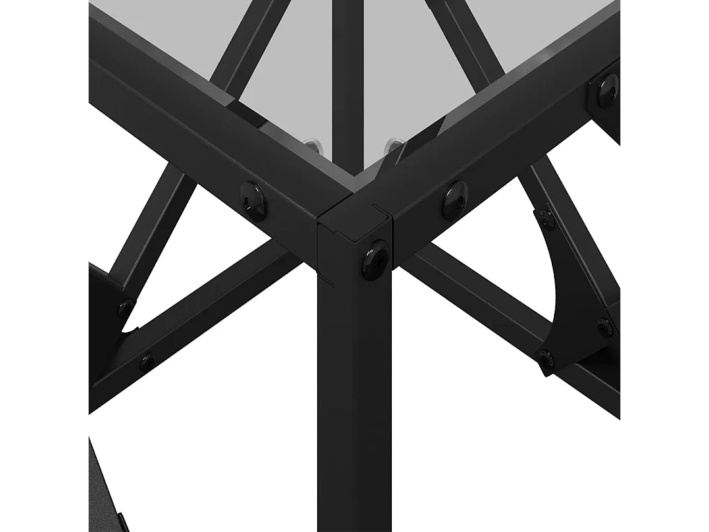 Table basse avec dessus en verre transparent 40x40x41 cm acier