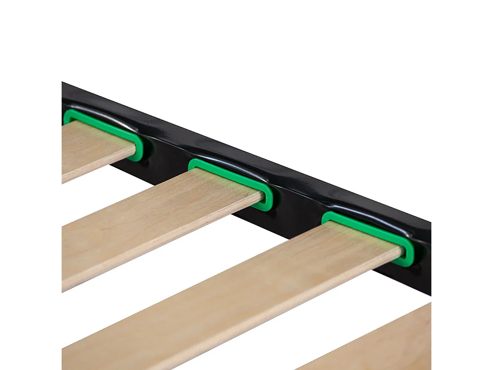 Kit materasso e rete Norvegia singolo 80x190, doghe in legno, telaio in ferro, cuscino fiocco memory incluso - Comprarredo