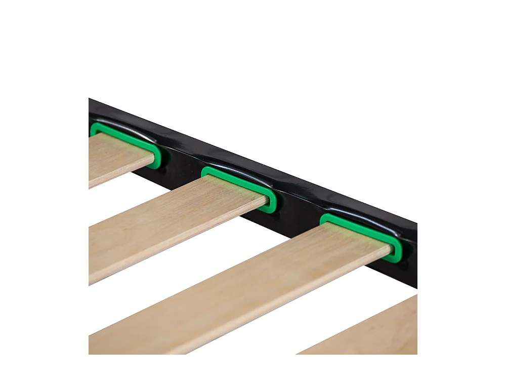 Kit materasso e rete Norvegia piazza e mezza 120x190, doghe in legno, telaio in ferro, cuscino fiocco memory incluso - Comprarredo