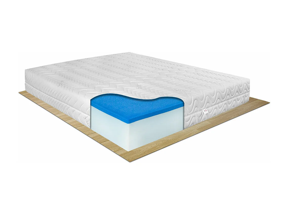 Materasso memory Portogallo matrimoniale 160x190 cm H24 cm, sfoderabile con fibra d’argento, lato estate/inverno – Comprarredo