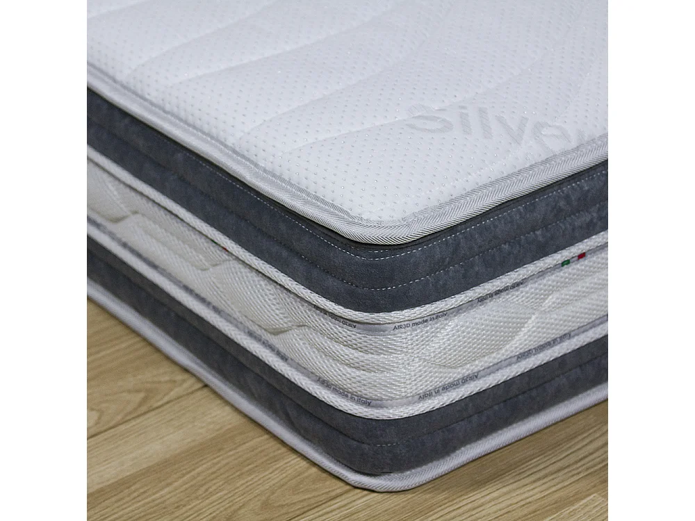 Materasso Tenerife a molle insacchettate e memory, matrimoniale 160x190 H25, sfoderabile, fodera Silver – Comprarredo