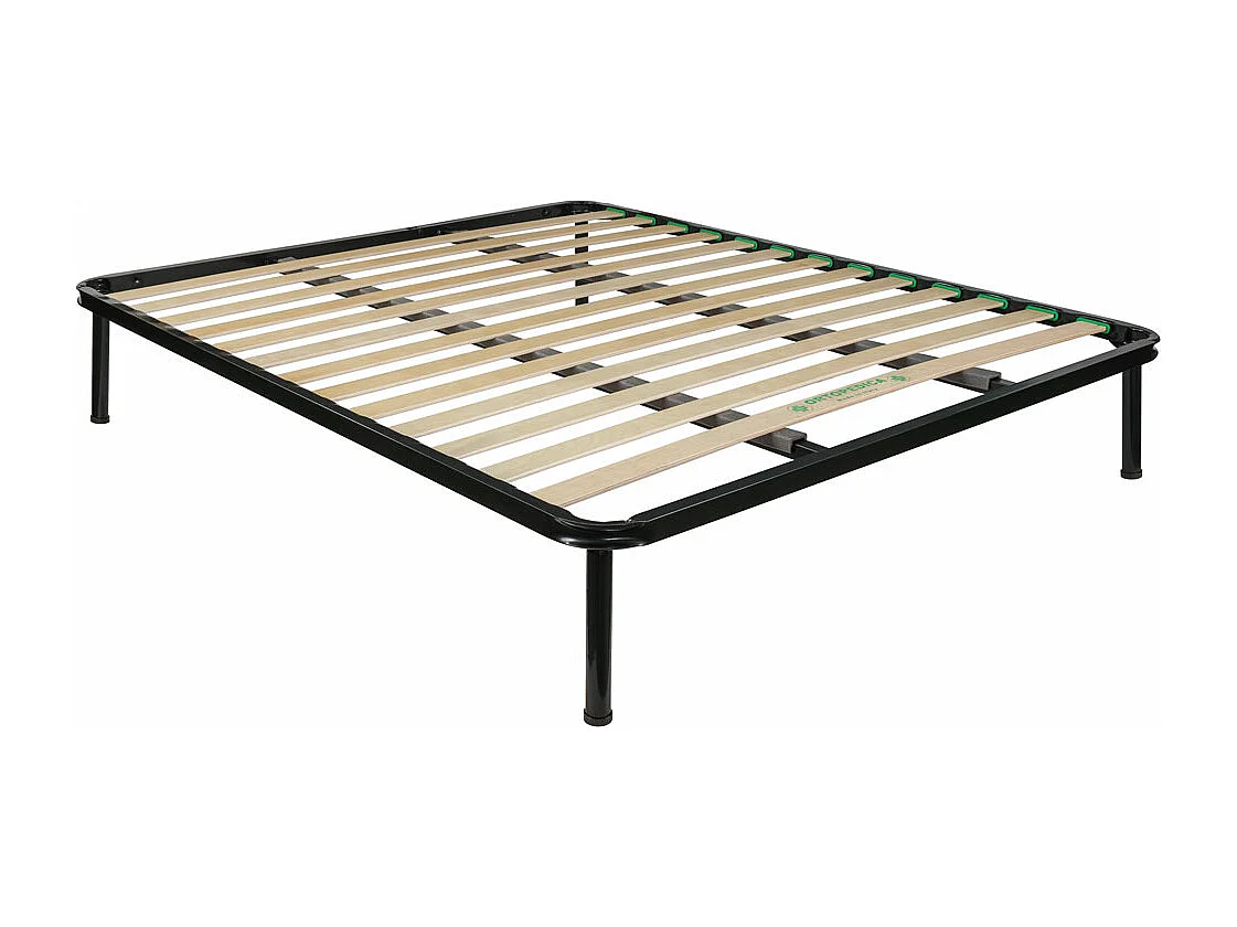 Rete ortopedica matrimoniale 160x190 con telaio in metallo e doghe flessibili in legno, per letti due piazze - Comprarredo