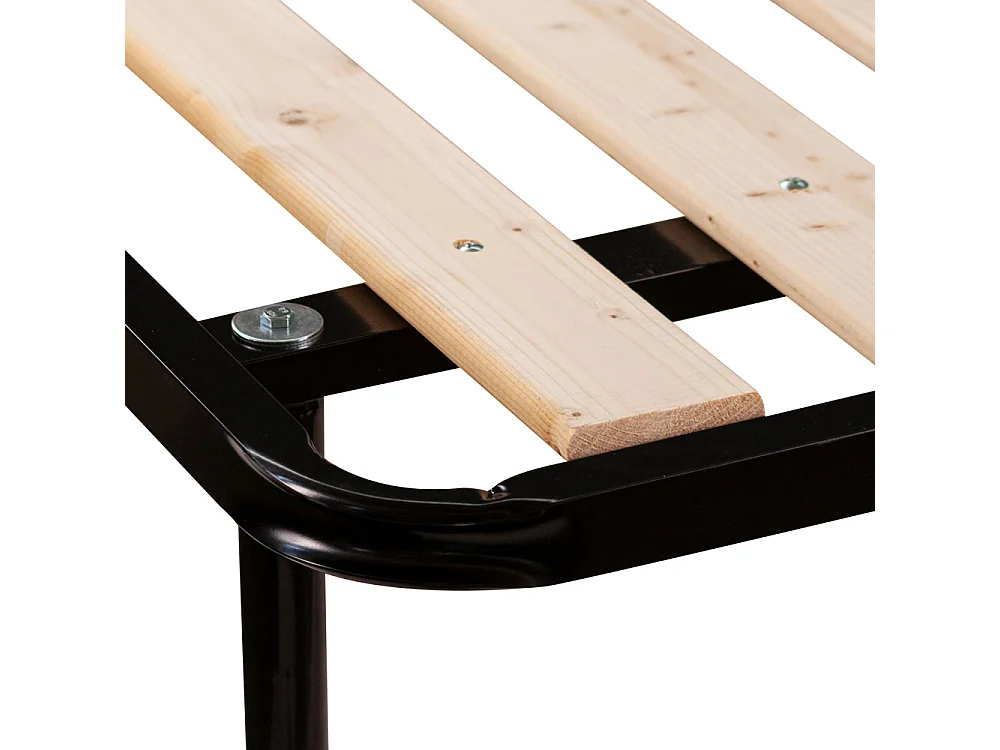 Rete ortopedica piazza e mezza 120x190 con doghe verticali in legno massello, telaio in metallo e piedi inclusi - Comprarredo