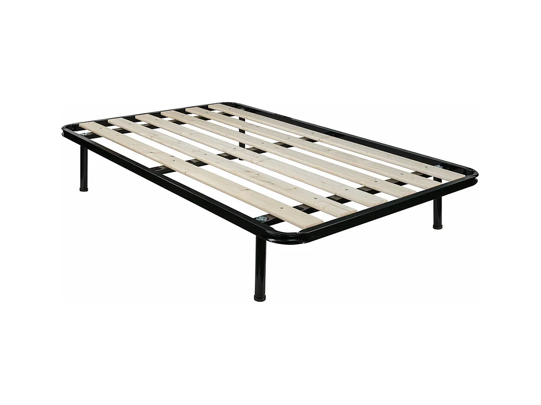Rete ortopedica piazza e mezza 120x190 con doghe verticali in legno massello, telaio in metallo e piedi inclusi - Comprarredo