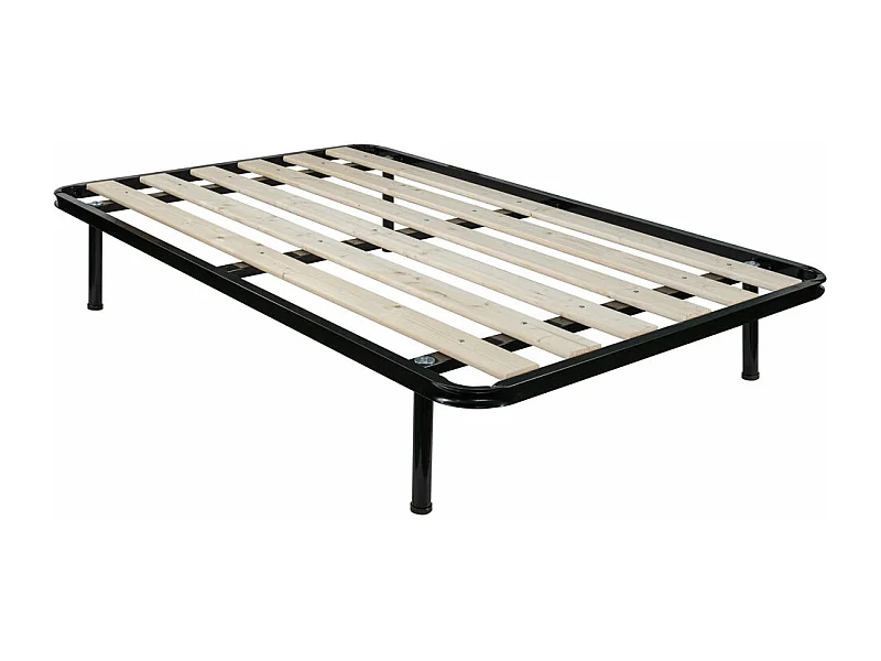 Rete ortopedica piazza e mezza 120x190 con doghe verticali in legno massello, telaio in metallo e piedi inclusi - Comprarredo