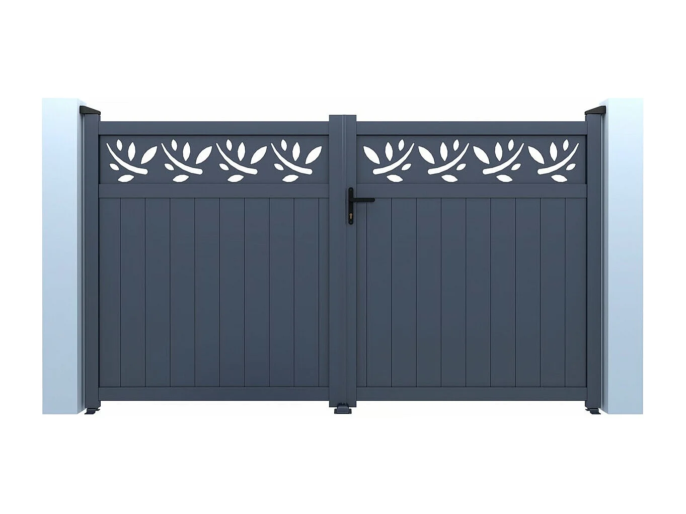 Furtka aluminiowa półotwarta "Maya" 300 x 180 cm Szara - Nowoczesny i Wytrzymały Design