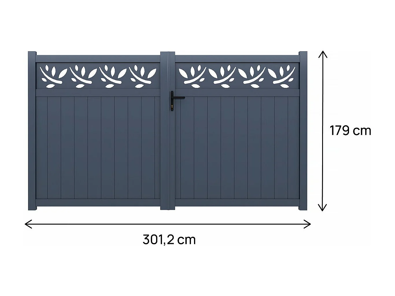 Furtka aluminiowa półotwarta "Maya" 300 x 180 cm Szara - Nowoczesny i Wytrzymały Design