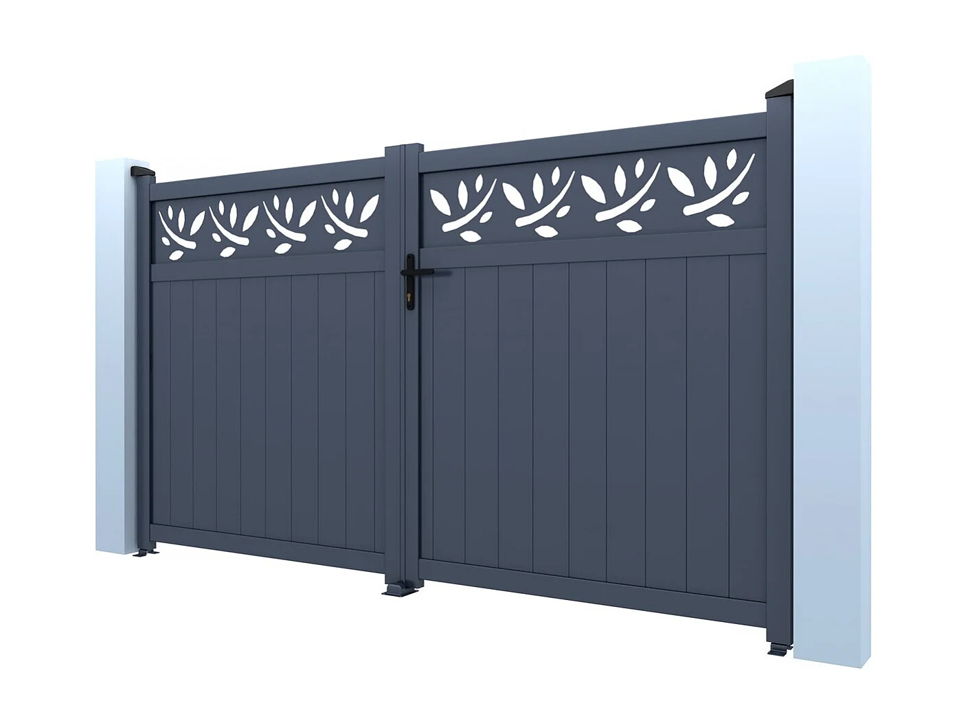 Furtka aluminiowa półotwarta "Maya" 300 x 180 cm Szara - Nowoczesny i Wytrzymały Design